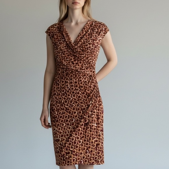 Lauren Ralph Lauren Dresses & Skirts - Lauren Ralph Lauren Brown Patterned Mini Dress